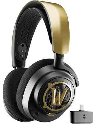 Image de Casque-micro gaming sans fil - STEELSERIES - Arctis Nova 7 WOW Edition - Noir et Doré