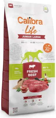 Productafbeelding van CALIBRA Life Junior, grootras, vers rundvlees - droogvoer voor honden - 12 kg