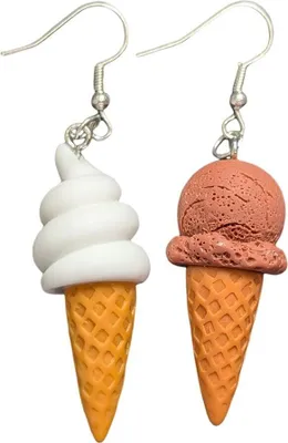 Produktbild von Eis Waffeleis Ohrringe Miniblings Eiscreme Kugeleis Kugeln Waffel Schoko Vanille