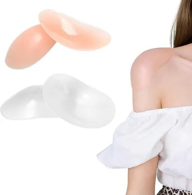 Produktbild von 2 Paar Schulterpolster für Damen, Silikon, selbstklebende Schulterpolster, wiederverwendbar, rutschfest und unsichtbar - ShopFlot