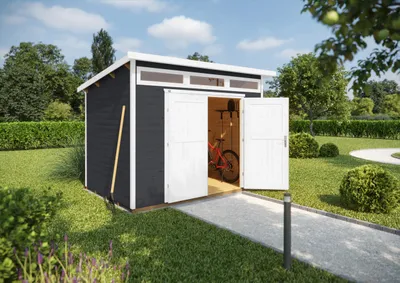 Produktbild von weka Gartenhaus Limmen 264, 21 mm, Doppeltür - B x T x H - 330.00 x 285.00 x 239.00 - Anthrazit
