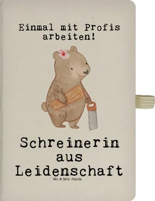 Produktbild von Mr. & Mrs. Panda notizbuch Schreinerin Leidenschaft - Transparent - Geschenk, kariertes, Kladde, Gedankenbuch, A4 Kariert, Tagebuch, Jubiläum, Journal
