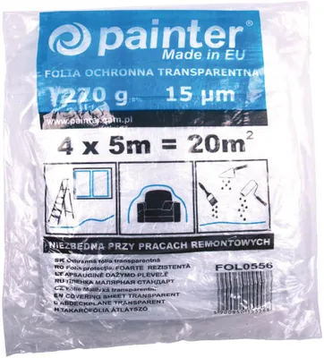 Produktbild von Transparente Lackier-Abdeckfolie 4x 5m, 15µm Stärke, für Malerarbeiten