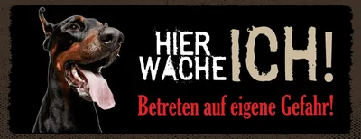 Produktbild von vianmo Blechschild 10x27 cm Hier Wache Ich Dobermann