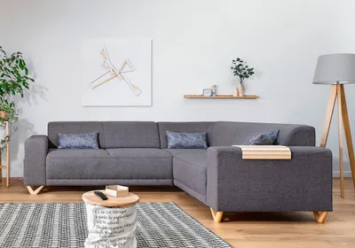 Produktbild von MIUFORM Classy Sophie MAX - Ecksofa mit Bettfunktion und Bettkasten L-FORM RECHTS - 250x212cm - Grau - Sofa Schlafsofa Couch