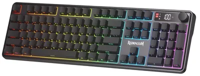 Immagine prodotto di Tastiera da gaming RGB con membrana, 2400 MHz, Bluetooth, cavo, retroilluminazione, layout QWERTY, modello K526 PRO, colore nero, con stampa laterale