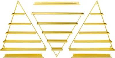 Produktbild von Nagellackregal - Wandmontage Dreiecksregal - 5 Ebenen - Eisen - Für Nagellack, Ätherische Öle & Parfüm - Tragkraft 50 kg - Gold