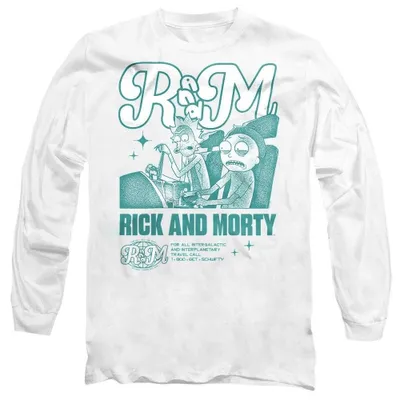 Produktbild von Rick And Morty - T-Shirt für Herren/Damen Uni, Langärmlig TV41452 (L) (Weiß)