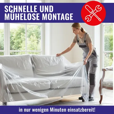 Produktbild von Schutzfolie transparent, 6 Stück, 4x5 m, 20 m², LDPE-Folie für die Abdeckung