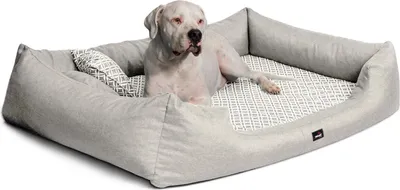 Produktbild von tierlando® Orthopädisches Hundebett ELLEN Polyester Rauten-Muster L-XXXL - Größe: 160x110cm | Farbe: 05 Creme