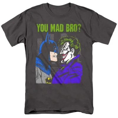 Immagine prodotto di Maglietta "Sei arrabbiato, amico?" ispirata a Batman, unisex, taglia L, colore antracite (TV39376)
