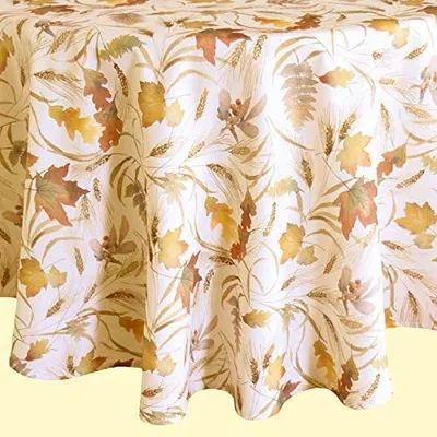 Produktbild von Tischwäsche mit Druckmotiv Herbstlaub Herbst Dekoration 130 cm rund