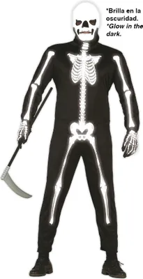 Produktbild von Skelett Anzug mit Maske Kostüm für Herren Gr. M/L, Größe:L