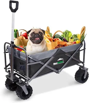 Productafbeelding van Famanu Bollerwagen Offroad, 90x50x55 cm - Opvouwbare handwagen voor strand en tuin