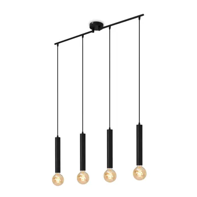 Immagine prodotto di Briloner Leuchten LONGA - Lampade a sospensione - 4031045 - Acciaio nero - 4 luci - Attacco E27 max. 60 Watt - 85 x 10 x 110 cm