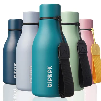 Immagine prodotto di Bottiglie d'acqua isolate, 350 ml, in acciaio inossidabile, con maniglia