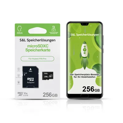 Produktbild von microSD Speicherkarte S&L für Huawei P20 Pro - Speicherkapazität: 256 GB