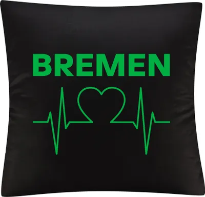 Produktbild von multifanshop Kissenbezug - Bremen - Herzschlag, schwarz, Größe one size