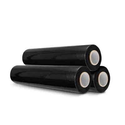 Produktbild von 3 Rollen a 300 M Stretchfolie Palettenfolie Verpackungsfolie Wickelfolie Schwarz