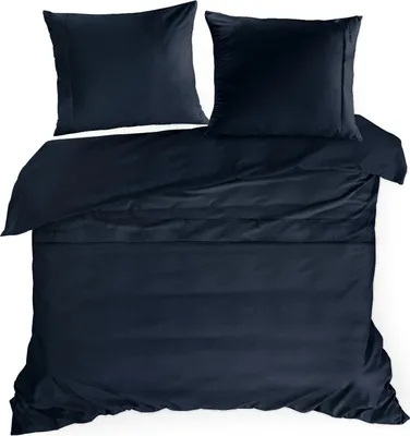 Zdjęcie produktu dla Pościel Elegante 220x200 + 70x80 ciemnogranat makosatyna zestaw