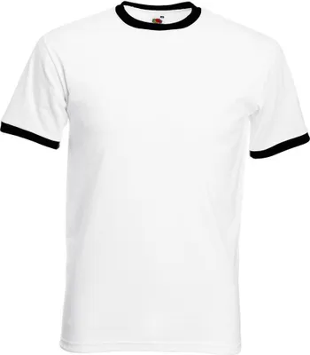 Produktbild von Fruit of the Loom 61-168-0 | Ringer Herren T-Shirt - Farbe: White/Black - Größe: XL