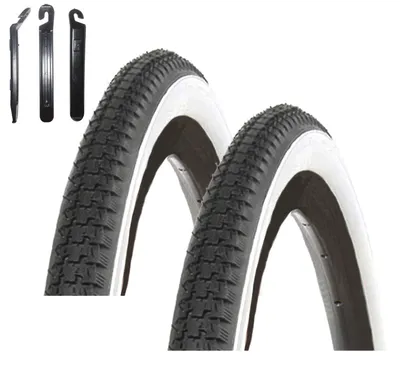 Produktbild von 2 x Kenda K-141 Fahrradreifen 28 x 1 1/2 (40-635) Schwarz/Weiß inkl. Reifenheber