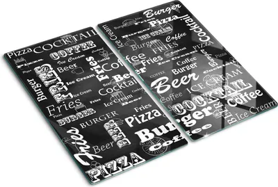 Produktbild von Tulup Glas-Herdabdeckplatte - 2x30x52cm - Glaskeramikkochfeld-Abdeckung Spritzschutz Zweiteilig Menü Restaurant