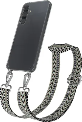 Produktbild von EAZY CASE Handykette - Verstellbarer Trageriemen kompatibel mit Samsung Galaxy A35, Handykordel mit transparenter Silikon-Hülle, Band in Grün