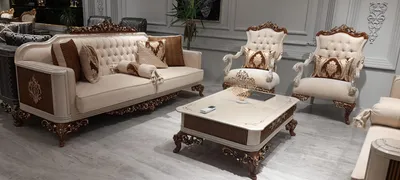 Produktbild von Klassische Couchgarnitur 4tlg. Set 311 Sitz + Couchtisch Sofa Barock Rokoko