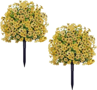 Immagine prodotto di Sfere artificiali in bosso - Set di 2 topiari - Resistenti ai raggi UV - Con picchetto - Per esterni - Nero