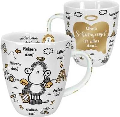 Produktbild von Sheepworld 46507 Tasse Ohne Engel ist alles doof, Schutzenge, Gold