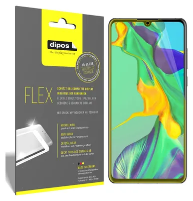 Produktbild von 3x Huawei P30 Schutzfolie Folie, 100% Displayabdeckung, dipos Flex