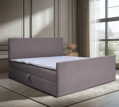 Produktbild von Bett Doppelbett Boxspringbett BERG POSO mit Fußsteil 180x200 cm OHNE Topper und Bonell-Matratze + 2 Bettkästen, H3 (Rosa: POSO 27)