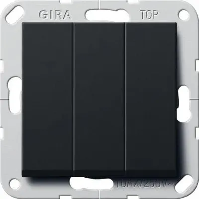 Produktbild von Gira Wippschalter BS 3f Aus System 55 Schwarz m 2830005