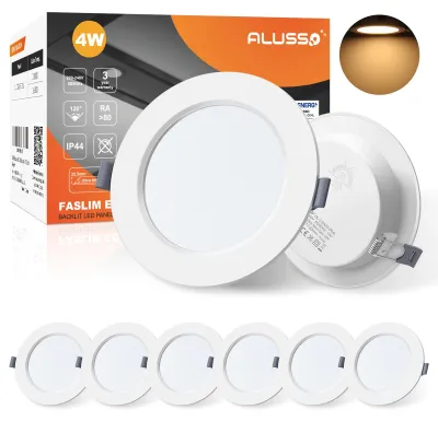 LED-Einbauspots IP44, 4W 240lm, 3000K, 6er-Set, flach