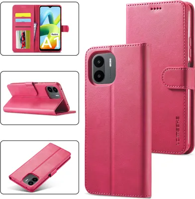 Produktbild von Redmi A1 Hülle, Klapphüllen Brieftasche Leder Magnetverschluss Ständer Schutzhülle für Xiaomi Redmi A1 Rosa