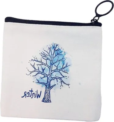 Image de Porte-monnaie en similicuir Tas Vier Jahreszeiten, 12 onces, style vintage, résistant aux déchirures, pour pièces et accessoires. Sac à main DIY en similicuir pour femmes, hommes et enfants, idéal pour l'hiver.