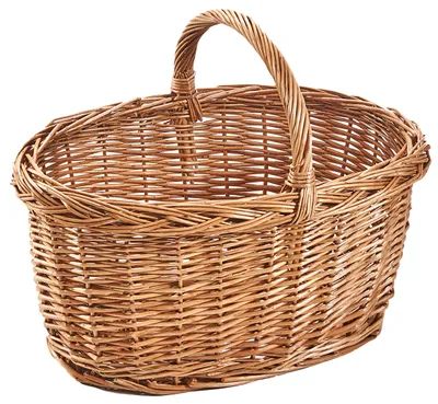 Obrázek produktu pro Nákupní košík Kobolo LISA 45x30x23/33 cm - košíky shopper proutěný nákupní košík tkaná nákupní taška košík do auta rukojeť košík taška skládací piknikový koš dekorace