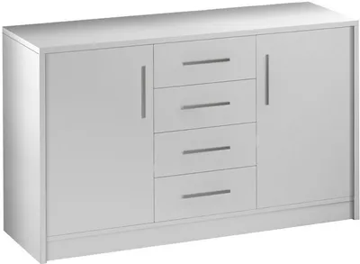 Produktbild von Furniture24 Sideboard GENEWA 2 Kommode Schubladenschrank Schubladenkommode Merzwerkschrank 4 Schubladen 2 Türen Weiß