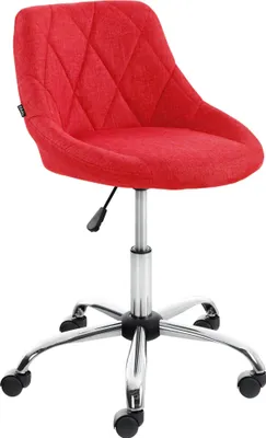 Produktbild von Arbeitshocker AARHUS - 47x49x71cm, Stoff, Rot | Arbeitsstuhl Drehhocker Rollhocker Bürohocker