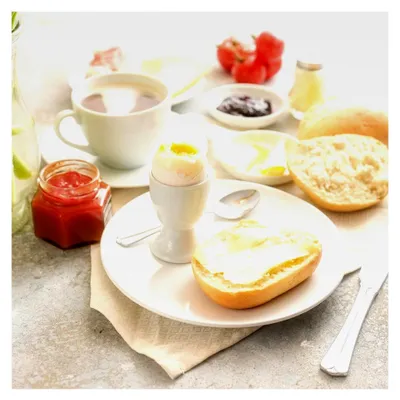 Produktbild von 6-teiliges Set Eierbecher aus Keramik für Frühstück und Buffet - Hart- und Weichgekochte Eier
