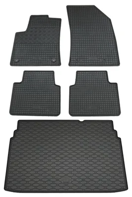 Rigum Gummi Fußmatten + Kofferraumwanne im Set für Opel Crossland X, schwarz