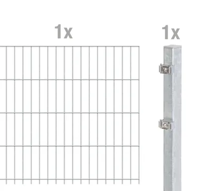 Produktbild von Alberts Anbauset für Doppelstabmattenzaun  feuerverzinkt Höhe 83 cm  Länge 2,5 m
