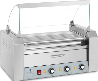 Obrázek produktu pro Expondo Royal Catering Gril na hot dogy – 7 válečků – zásuvka na ohřev – nerezová ocel