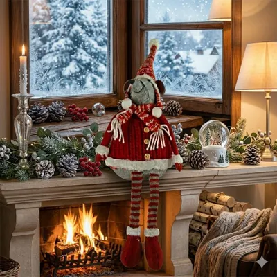 Productafbeelding van Wintermuis Albert, rood, ongeveer 40 cm - Kerstdecoratie