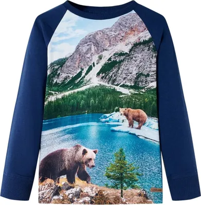 Produktbild von Kinder-Langarmshirt Marineblau 104