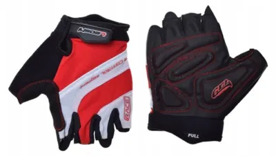 Produktbild von Leoshi Fahrradhandschuhe Gel Kurz Weiß Rot M