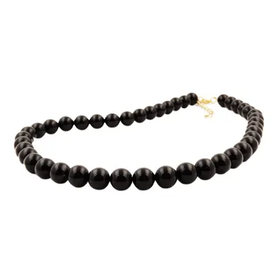 Produktbild von Kette 10mm Kunststoffperlen schwarz glänzend 42cm schwarz 10mm
