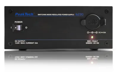 Produktbild von PeakTech P 6230 DC Schaltnetzgerät 13,8 V / 33 A mit Kfz-Zigarettenanzünderbuchse für Stromversorgung