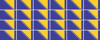 Produktbild von Mini Aufkleber Set - Pack glatt - 33x20mm - selbstklebender Sticker - Bosnia Hesergovina - Self-Adhesive - Flagge / Banner / Standarte fürs Auto, Büro, zu Hause und die Schule - 24 Stück